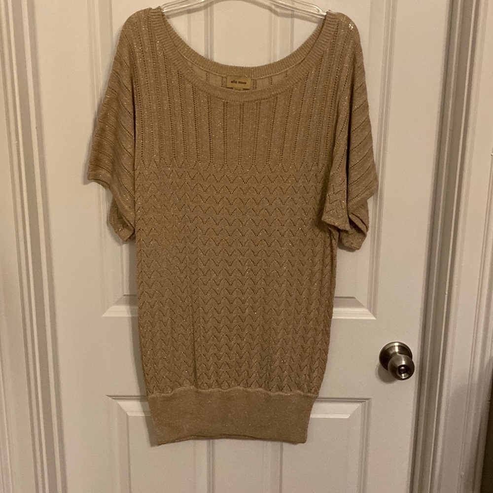 Ella Moss gold sparkly knit top